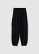 Girls' regular fit black cotton jogger trousers_3