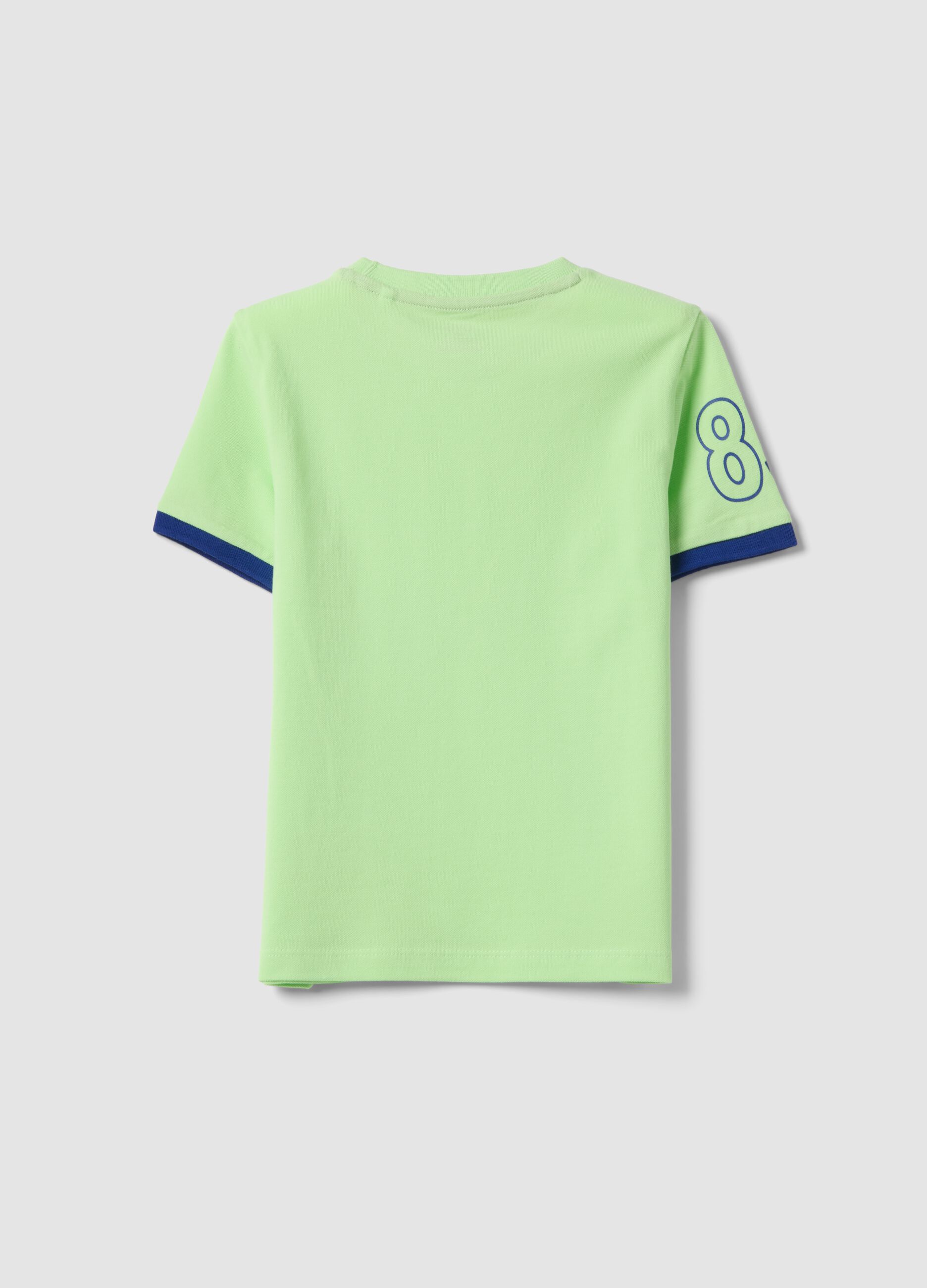 Green pure organic cotton kids&rsquo; T-shirt with print