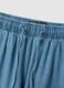 Blue wide leg denim trousers in pure cotton with elastic waistband_5