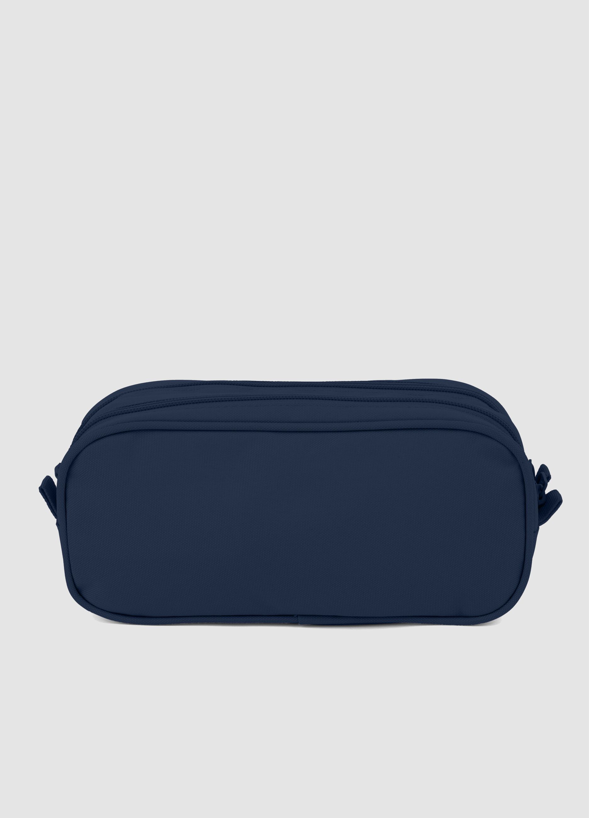 Blue double-compartment pencil case