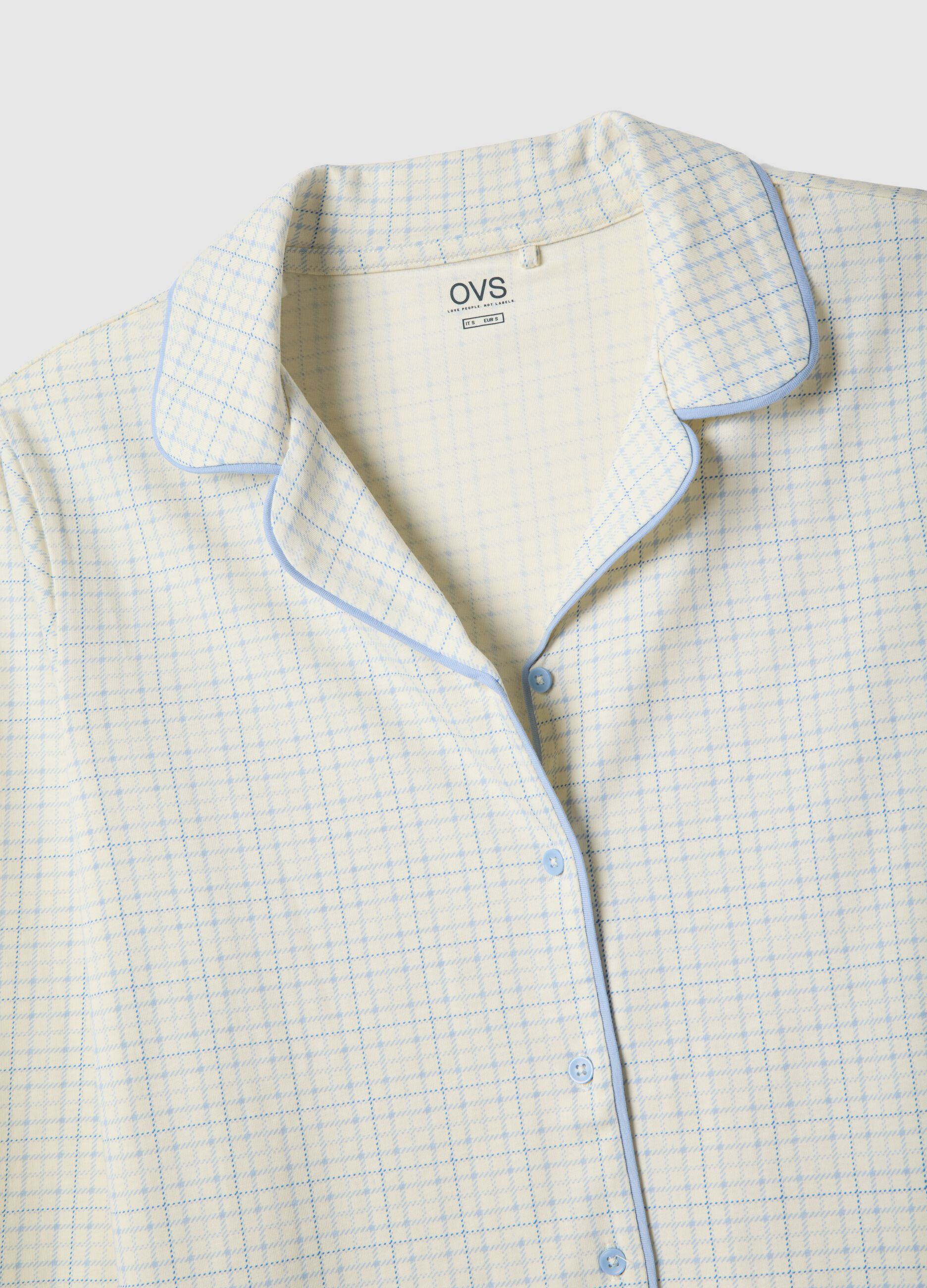 White check pyjamas in pure cotton regular fit