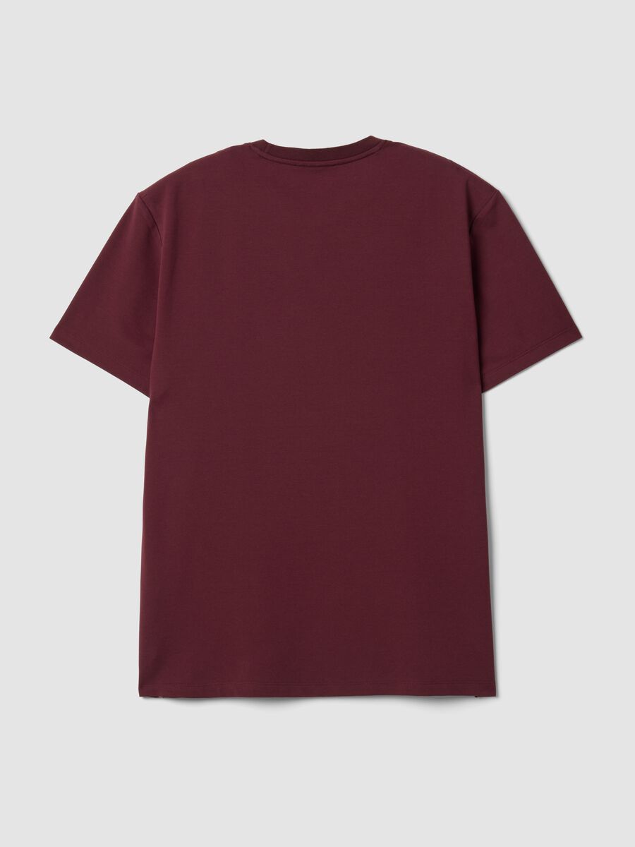 Red regular-fit stretch piqu&eacute; cotton-blend T-shirt with Easy Dry_2