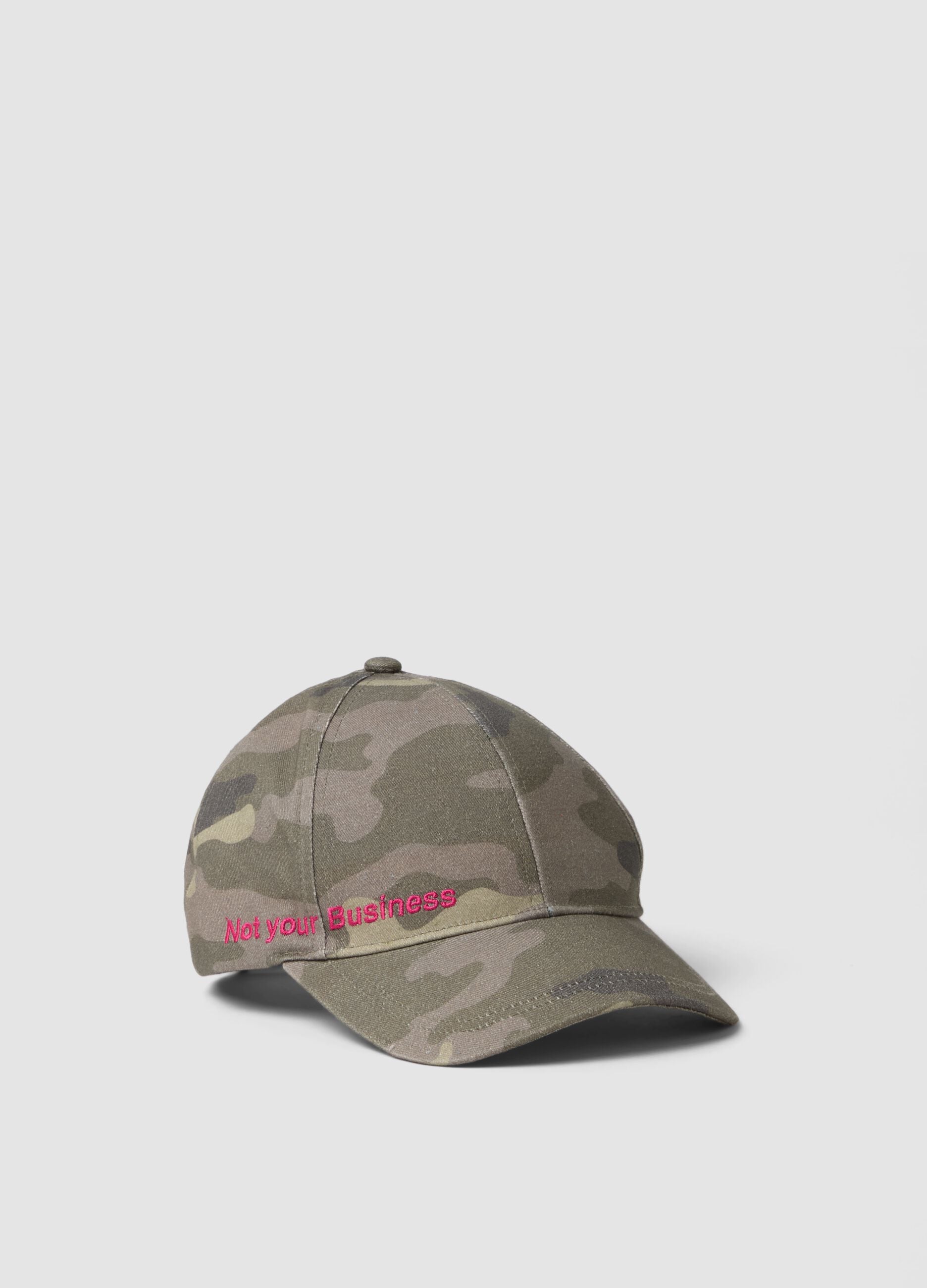 Multicolour camouflage pure cotton baseball cap for girls