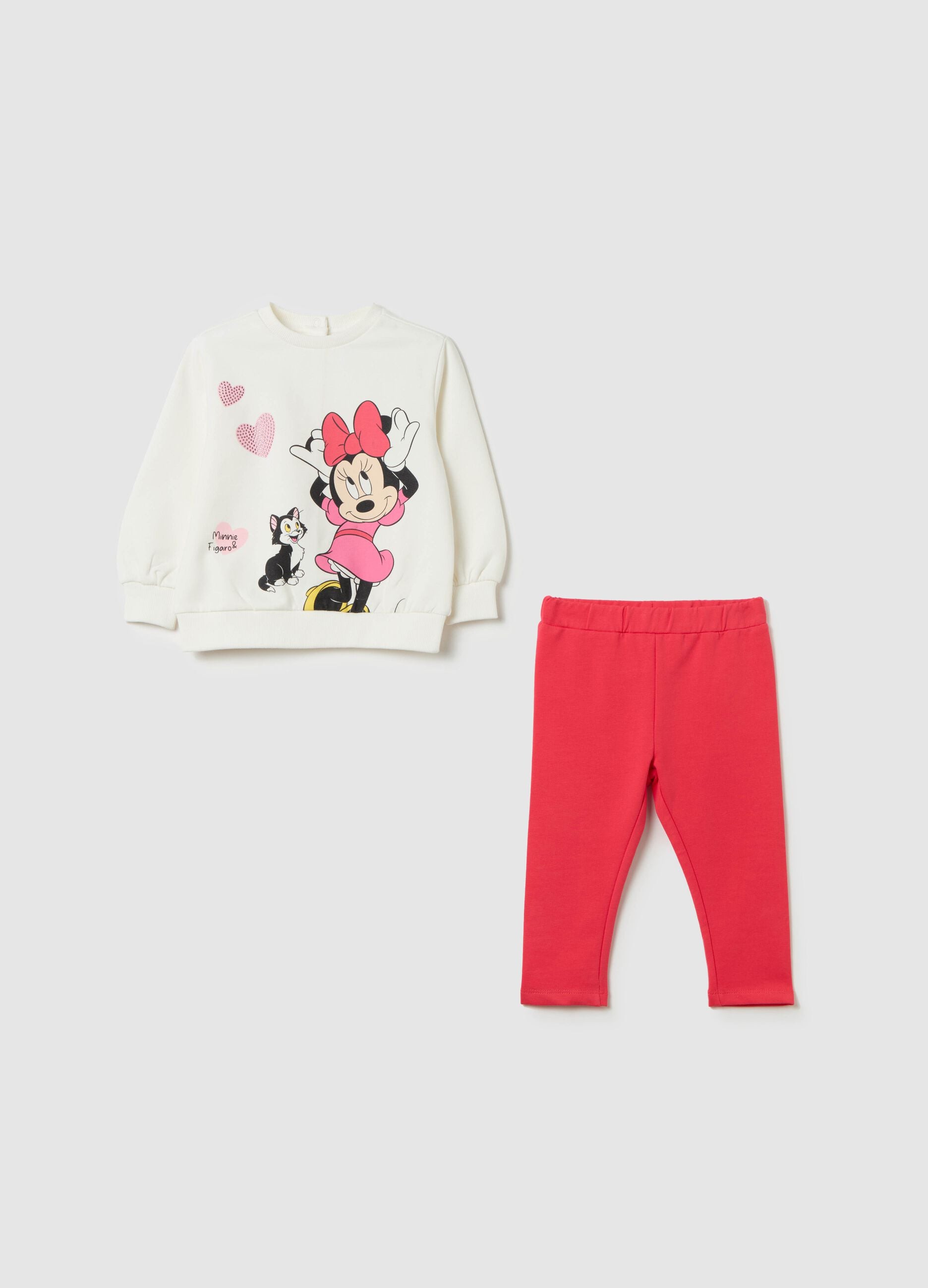 Jogging set with Minnie Mouse and Figaro print