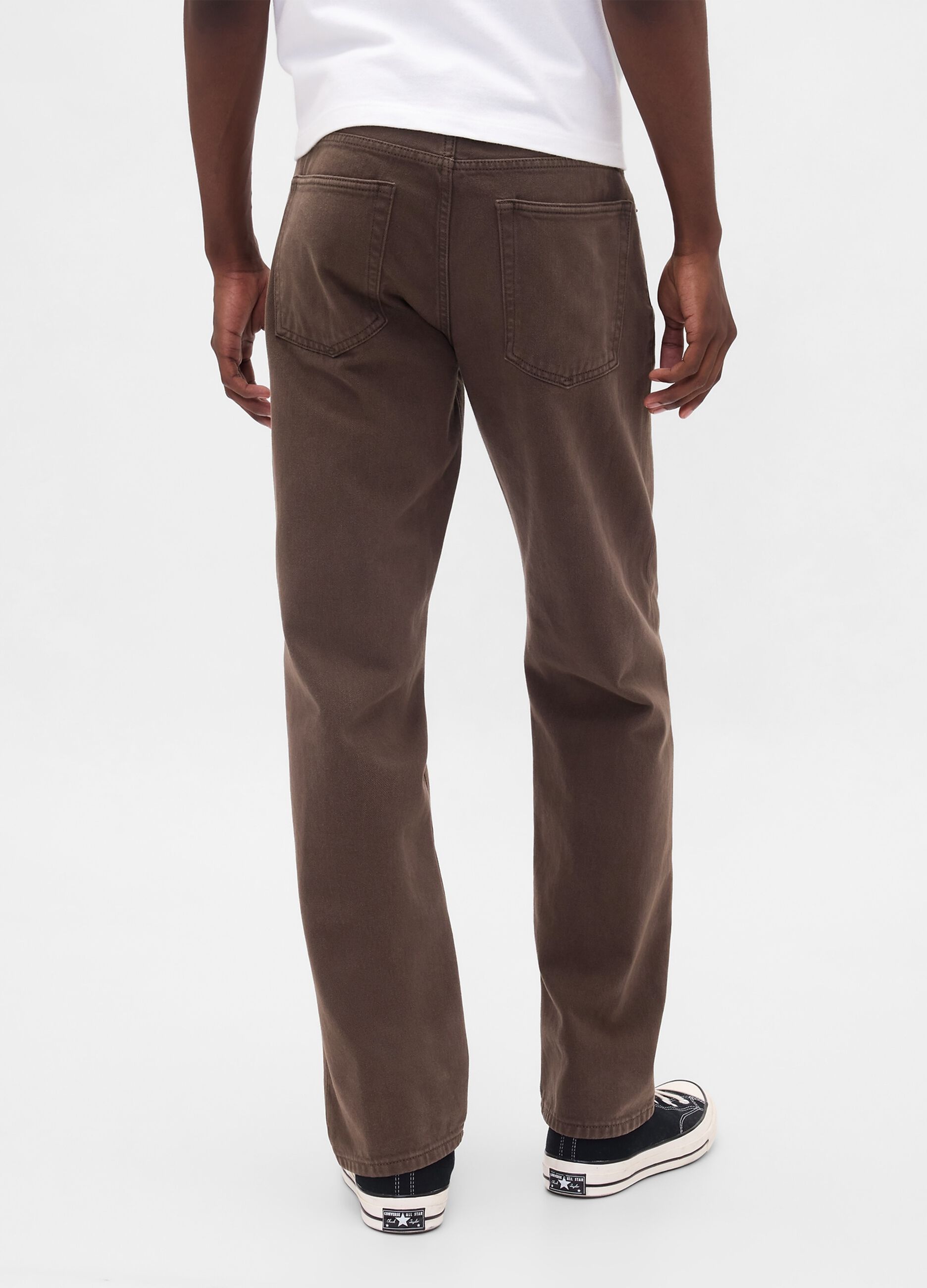Straight Brown Denim Trousers