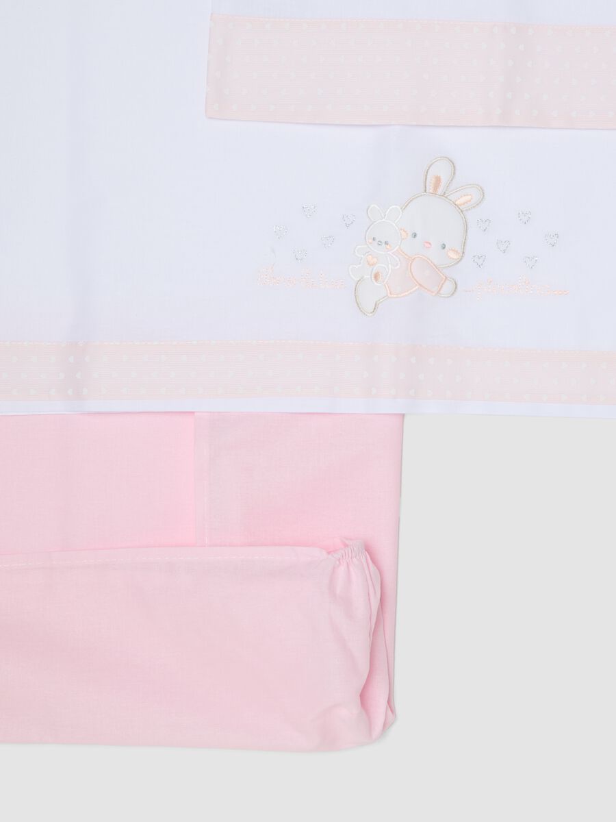 Multicoloured pure cotton crib sheet set for newborn girls_1