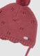 Pink pure organic cotton openwork jacquard hat_1