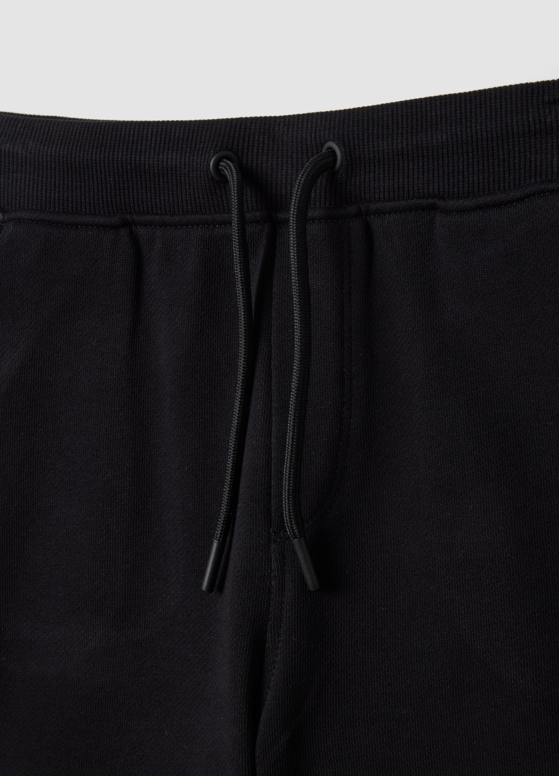Boys&rsquo; black pure cotton slim-fit shorts