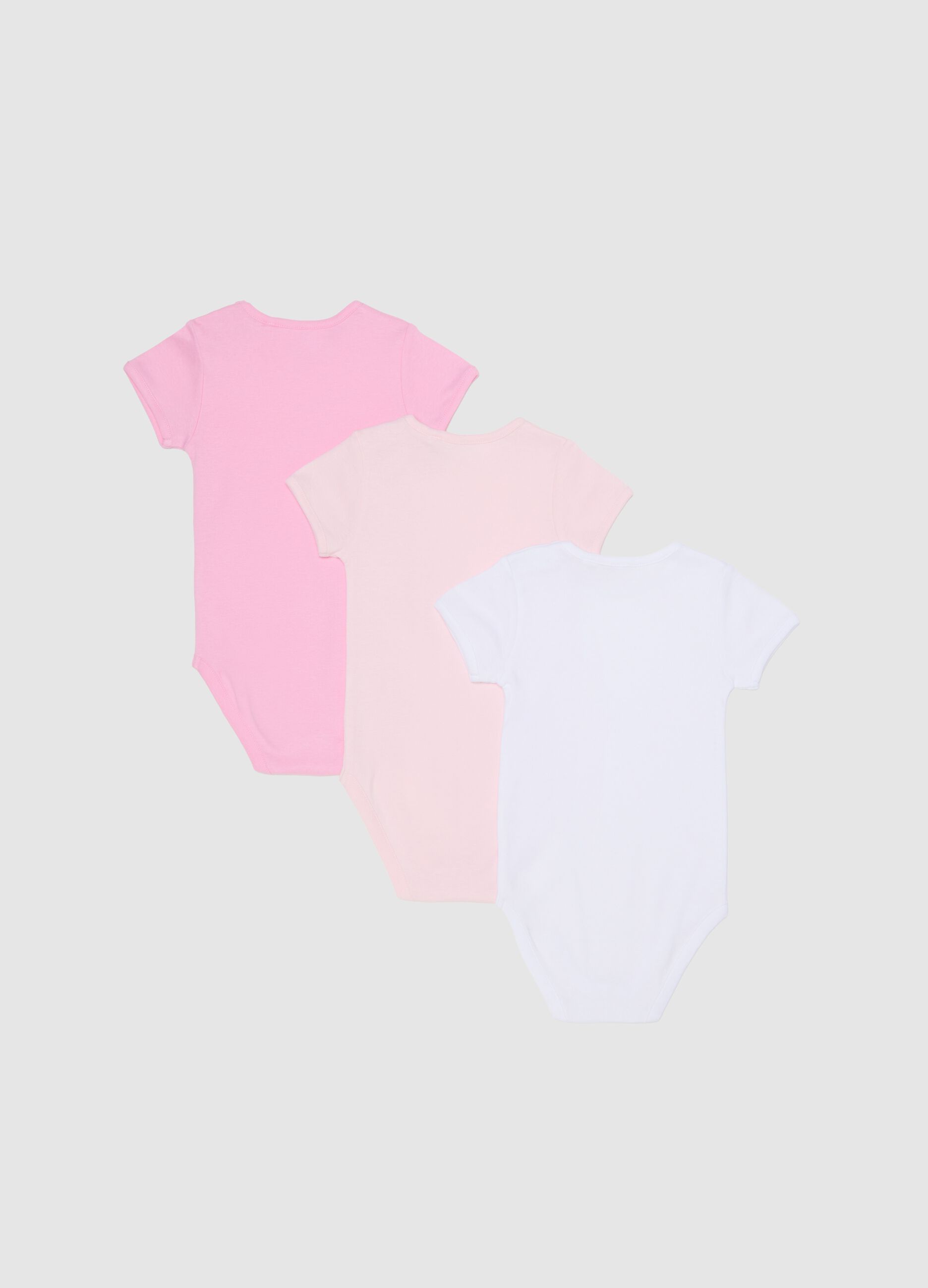 Baby girl's multicolour bodysuit tripack in pure cotton