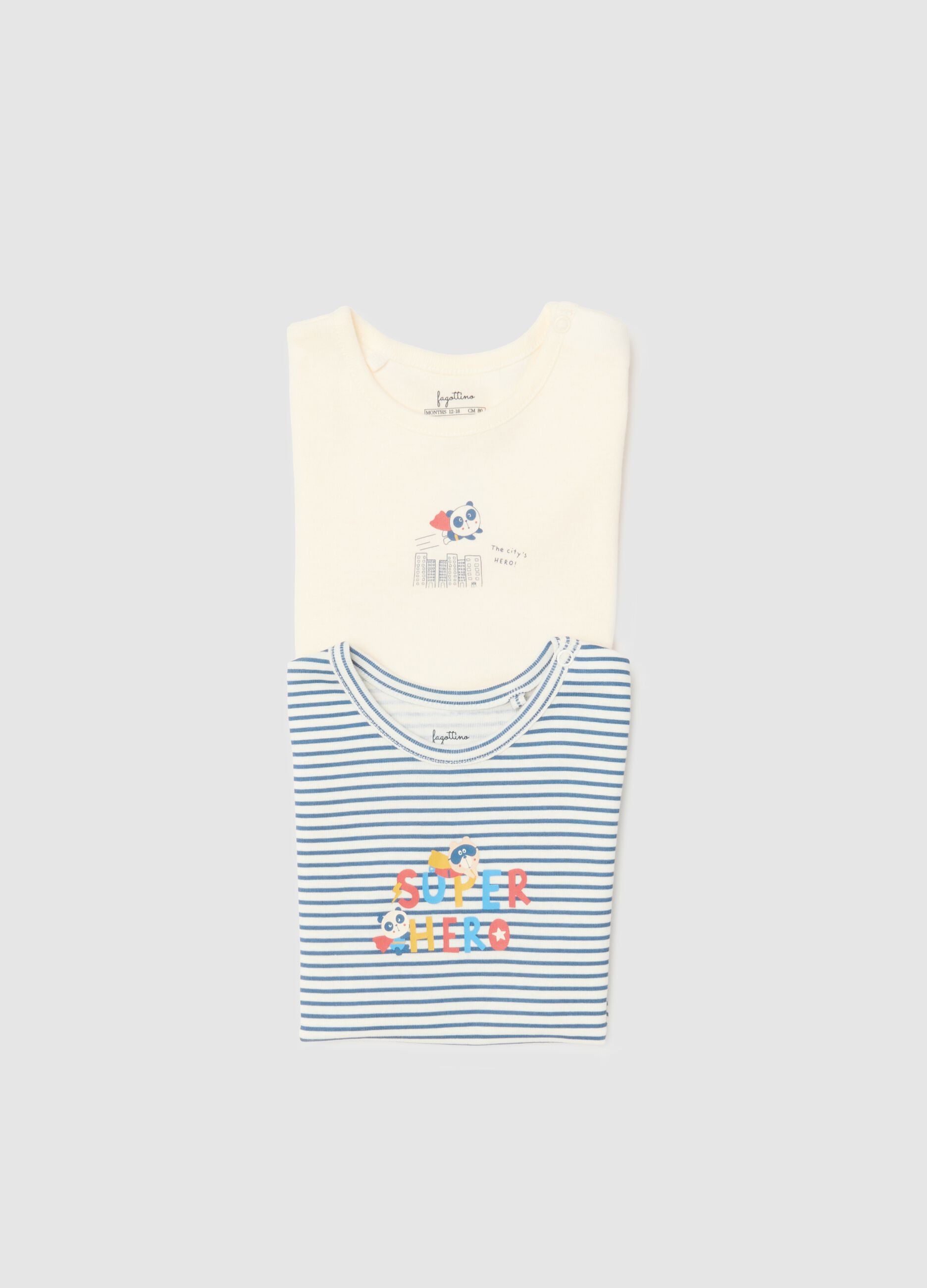 Multi-coloured pure cotton bodysuit twin-pack for newborns