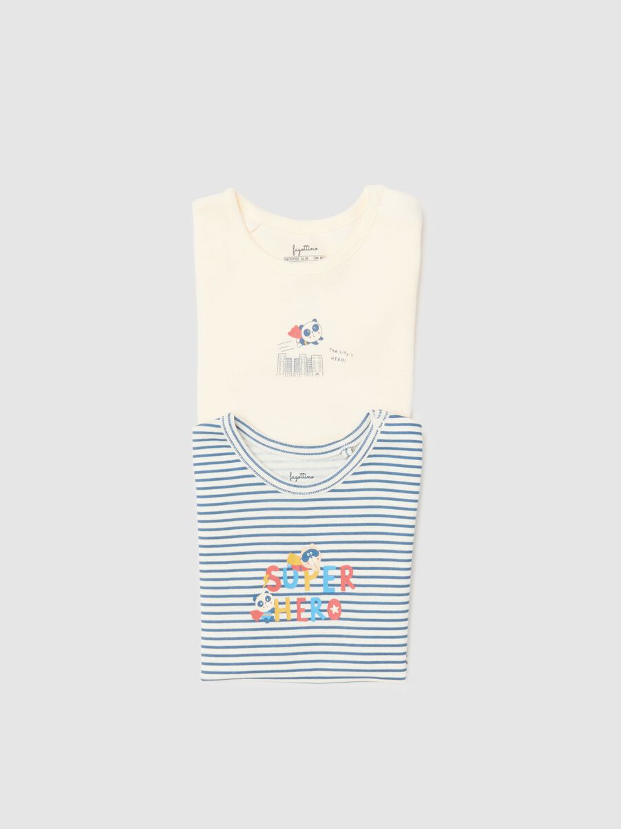 Multi-coloured pure cotton bodysuit twin-pack for newborns_3