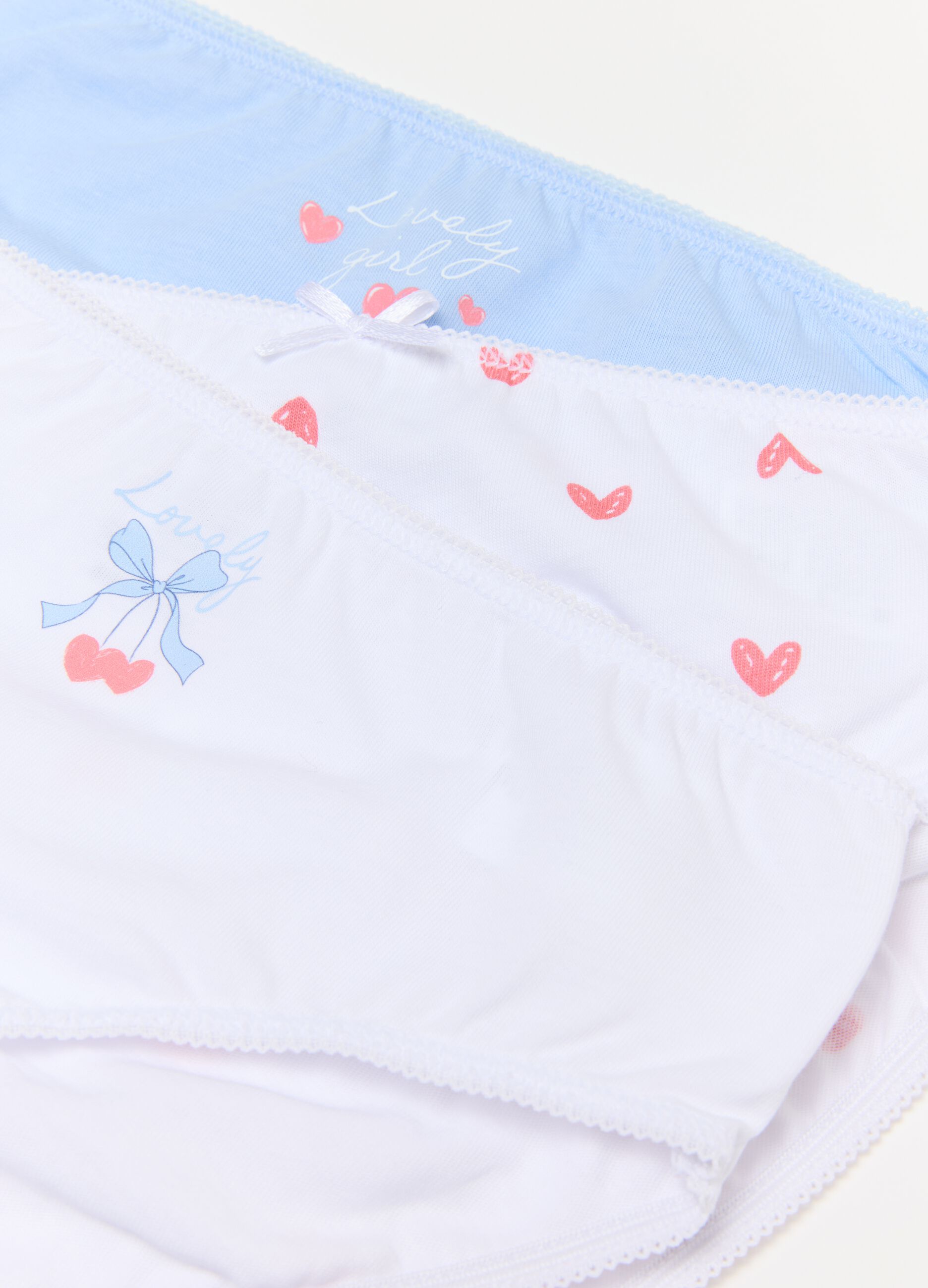 Multipack of multicolour girl's briefs in pure cotton regular fit