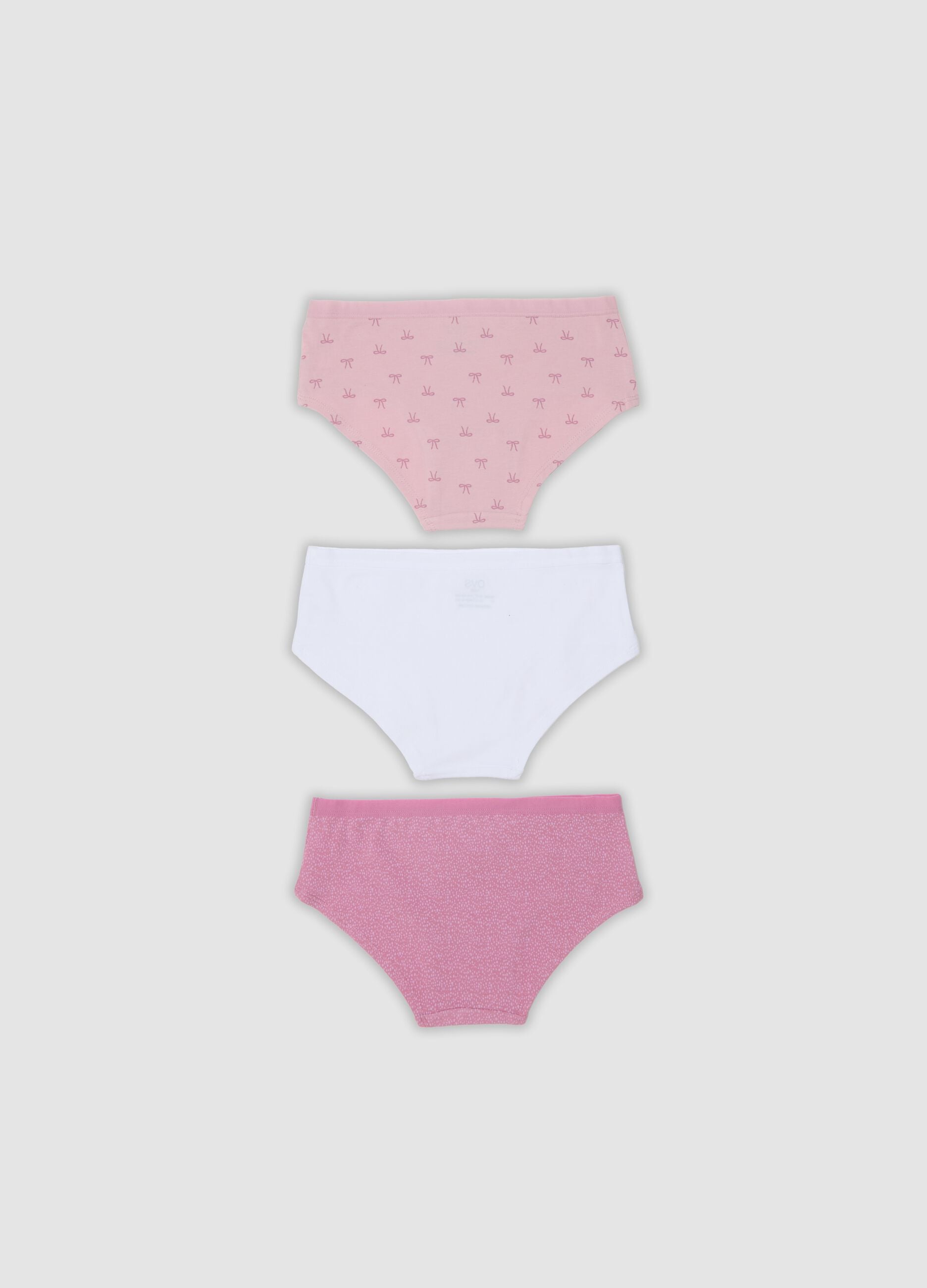 Girls&rsquo; 3-pack multicolour organic stretch cotton briefs