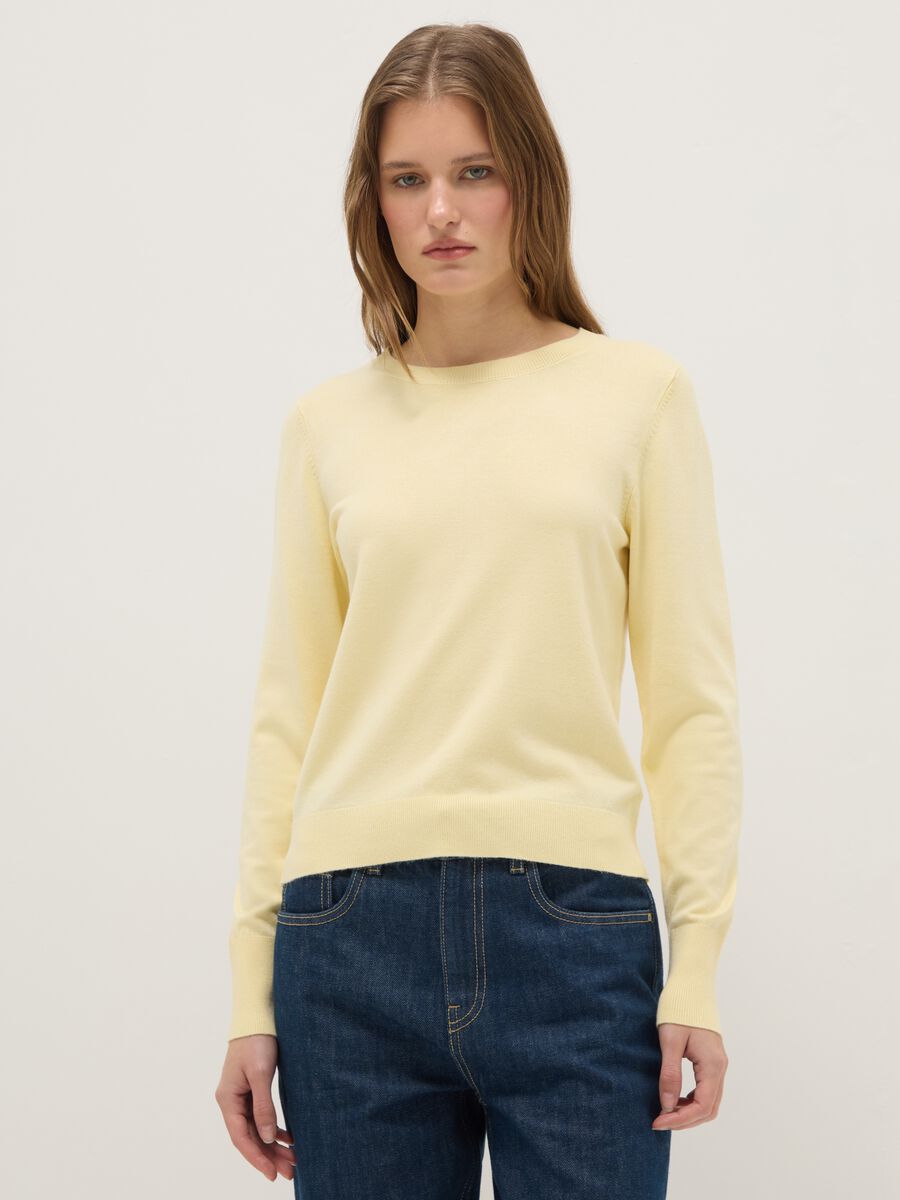 Yellow crew neck jumper regular fit_0