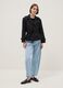 Black double-breasted lightweight jacket regular fit with belt_1