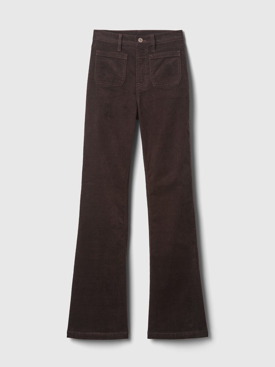 Flare-fit high-rise trousers in corduroy_7