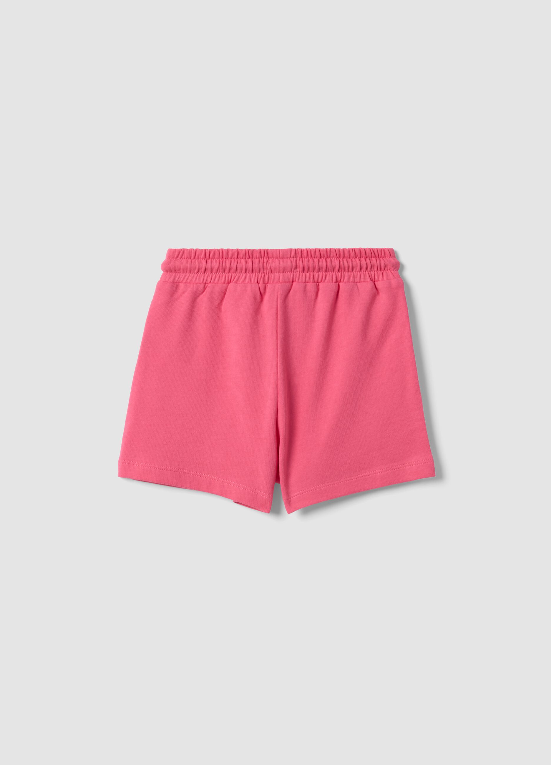 Girls&rsquo; pink pure cotton shorts, regular fit