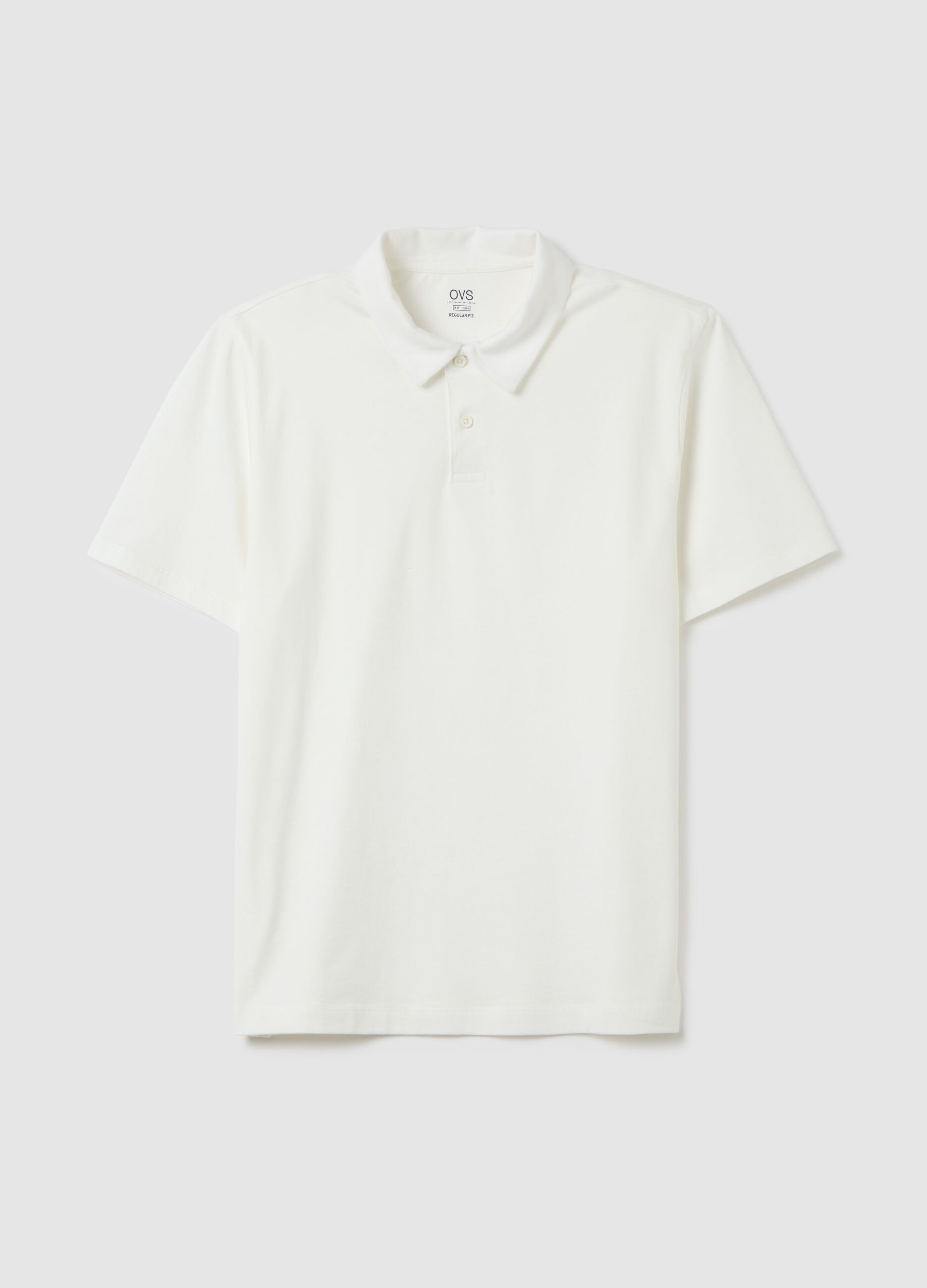 Men&rsquo;s white polo shirt in 100% cotton with regular fit