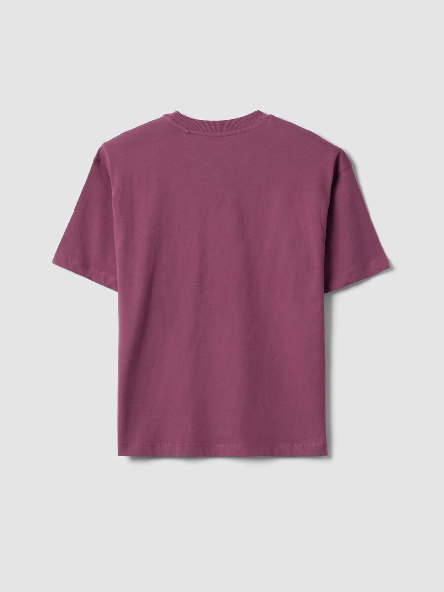 T-shirt in puro cotone viola da ragazzo oversize fit con stampa_4