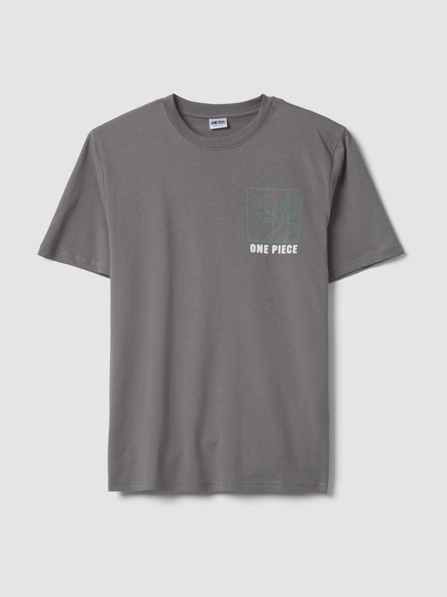Grey One Piece print T-shirt in pure cotton, relaxed fit_4