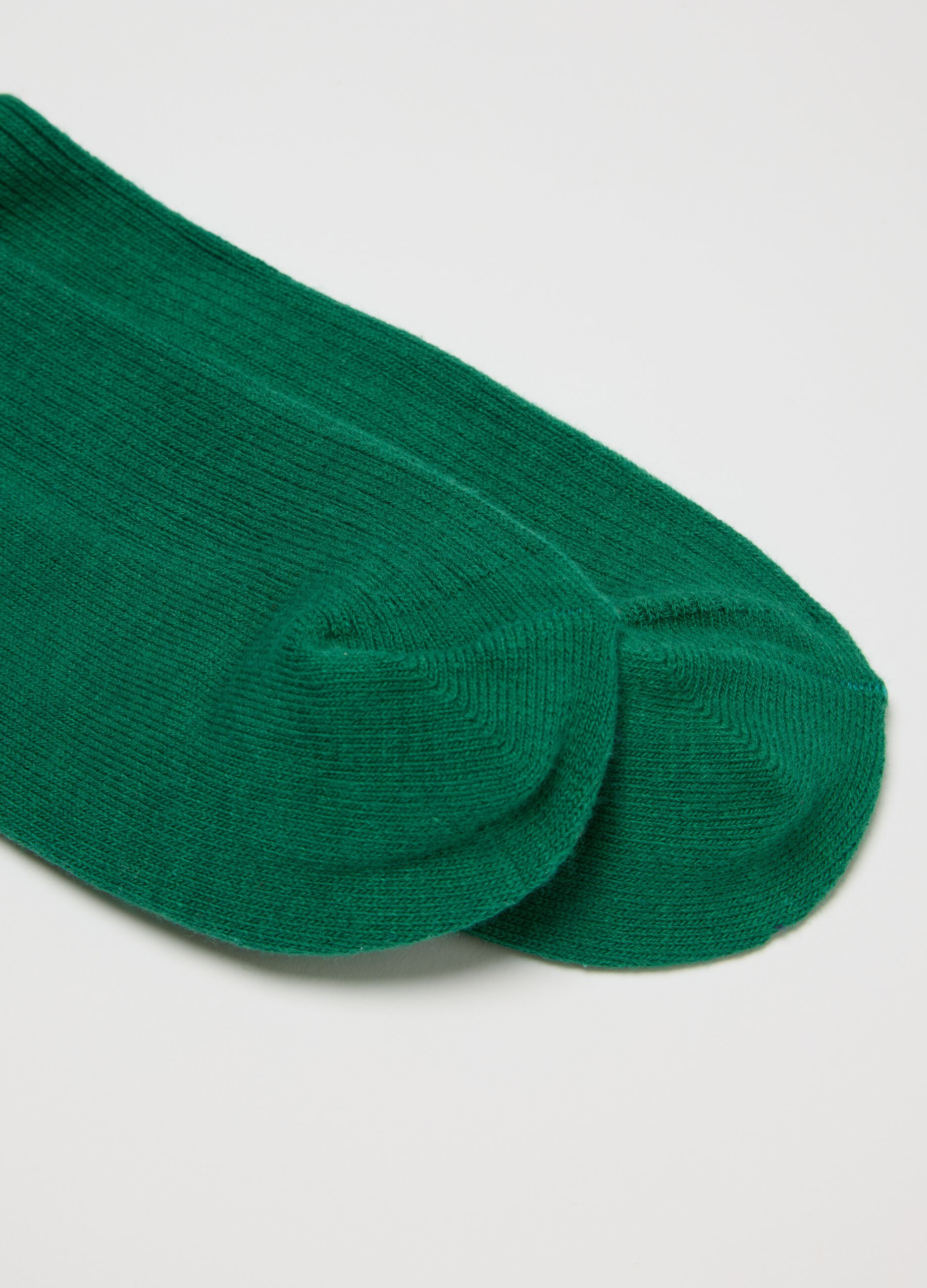 Green midi cotton blend socks