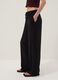 Black pure viscose trousers with drawstring, relaxed fit_3