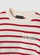 Beige jumper with red stripes in pure cotton regular fit_5