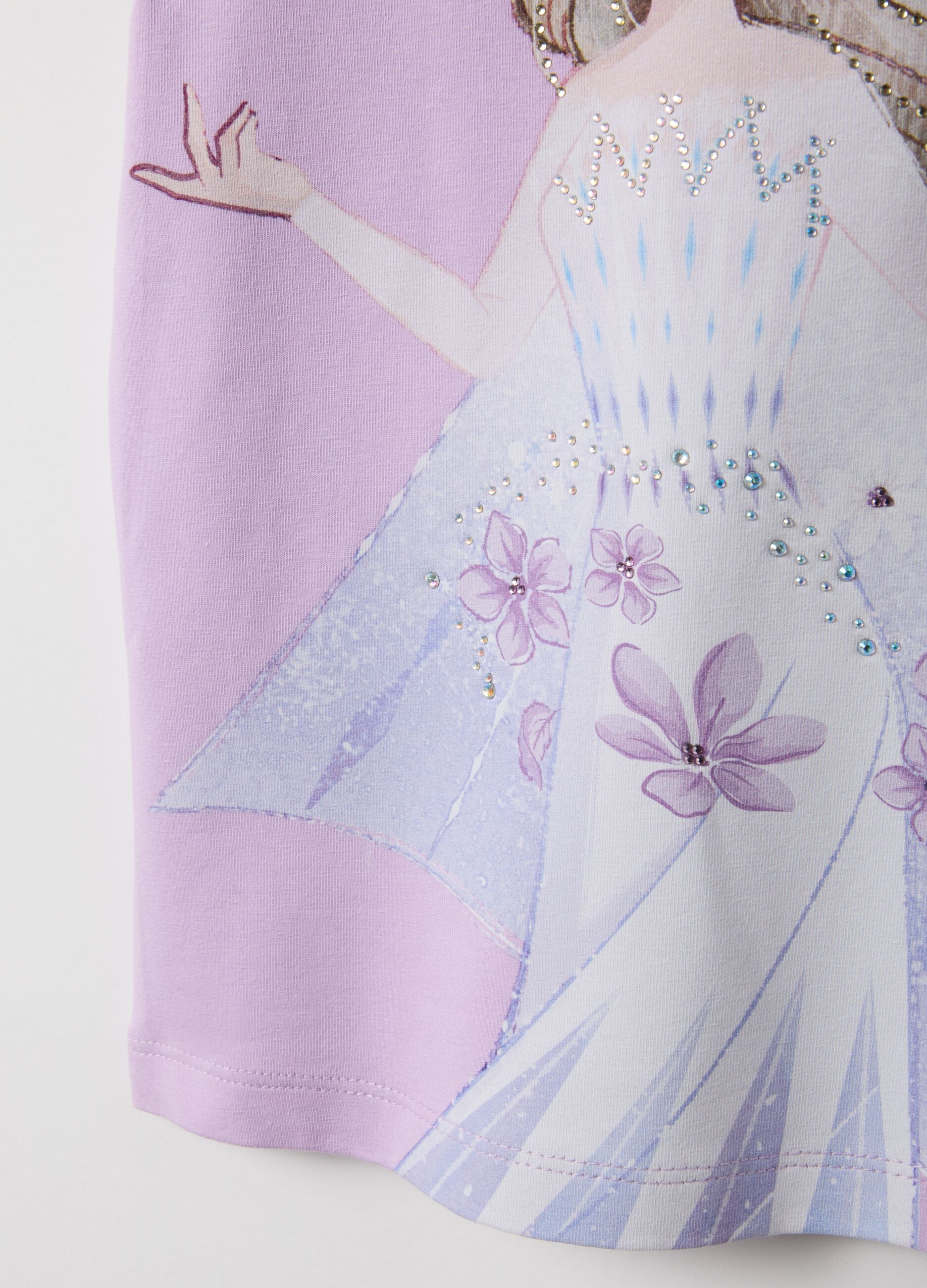 Multicolour stretch cotton T-shirt for girls with Frozen print
