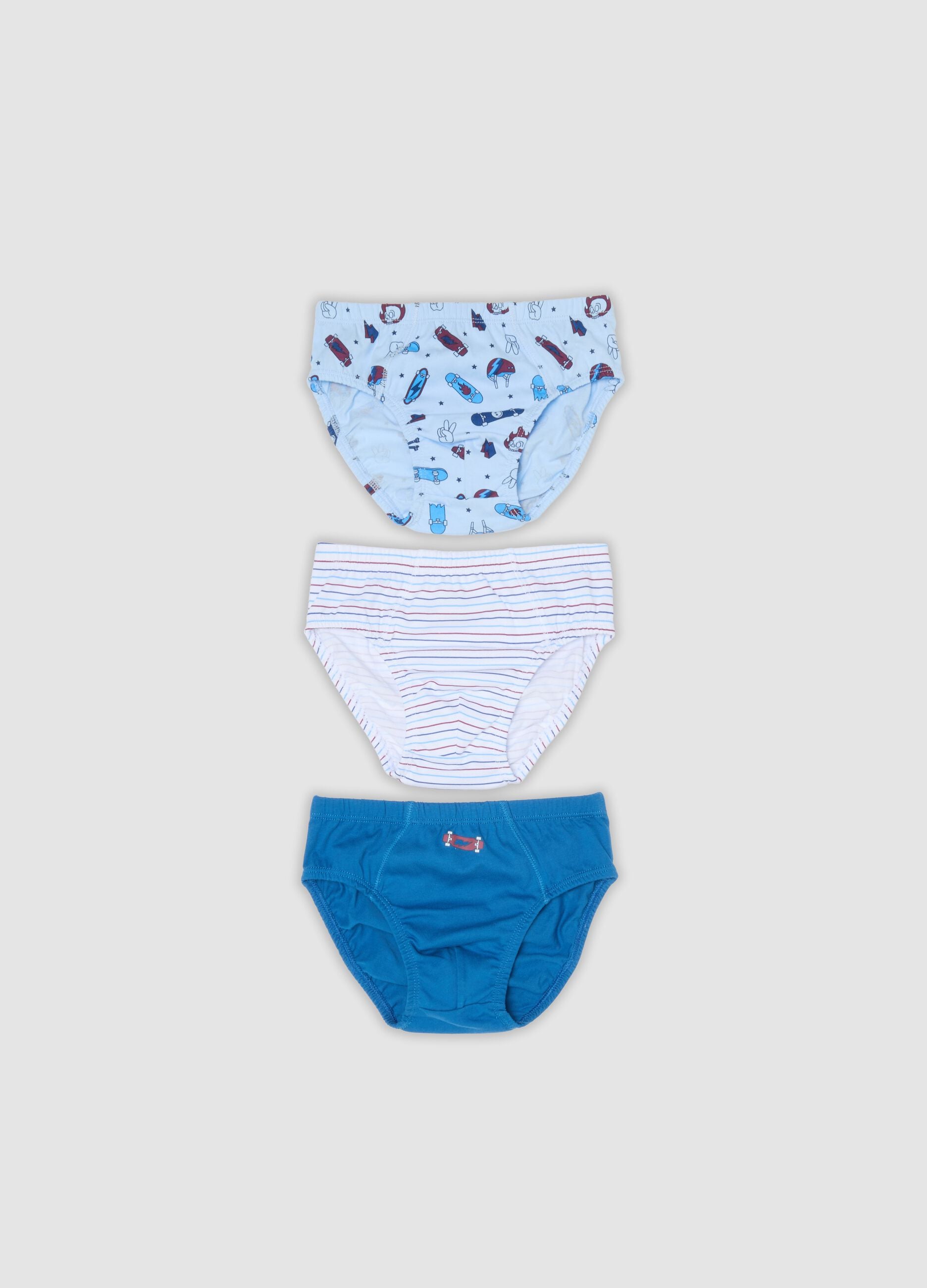 3-pack of multicolour pure organic cotton briefs for boys