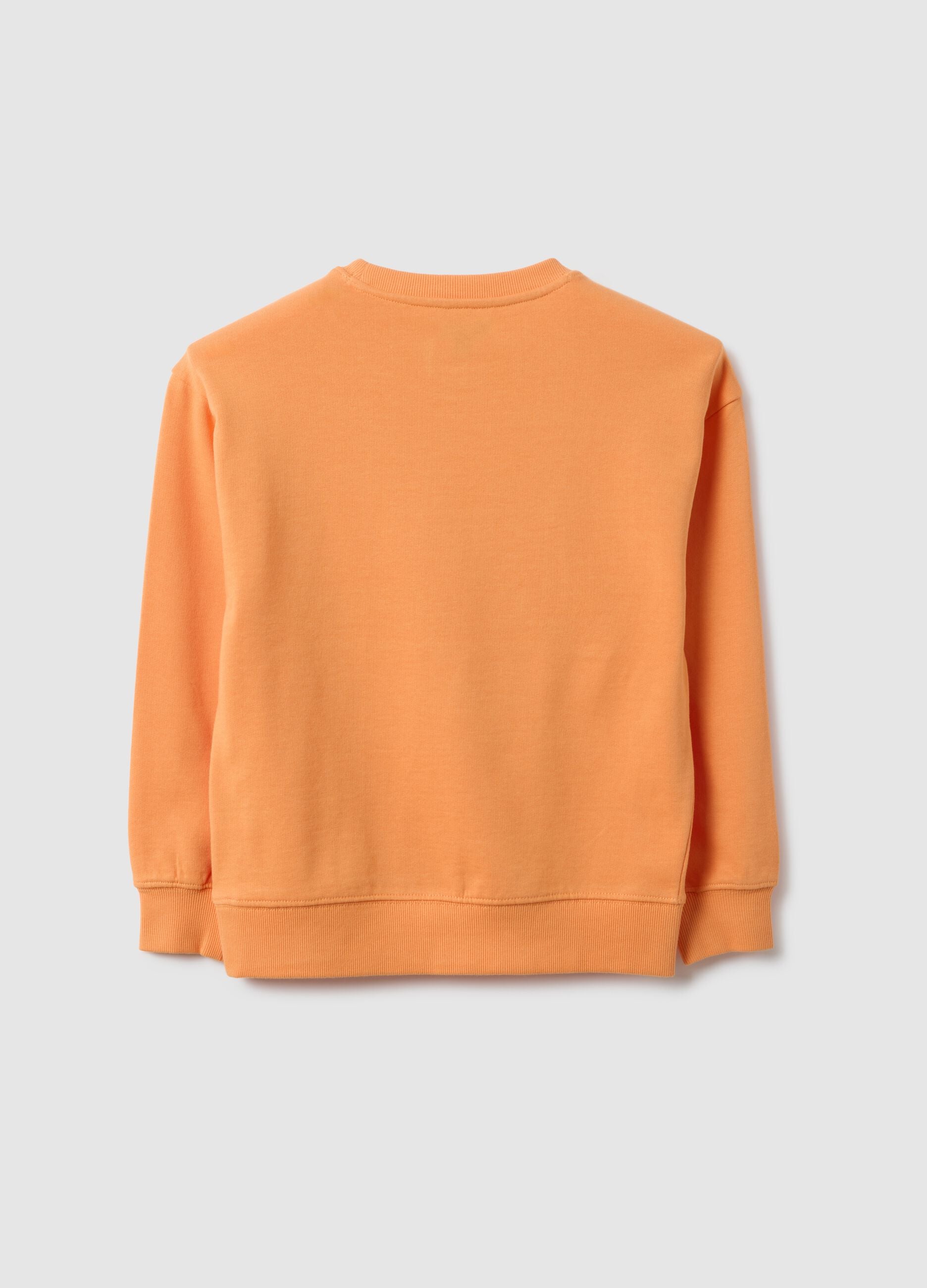 Kids' orange pure cotton sweatshirt with regular fit