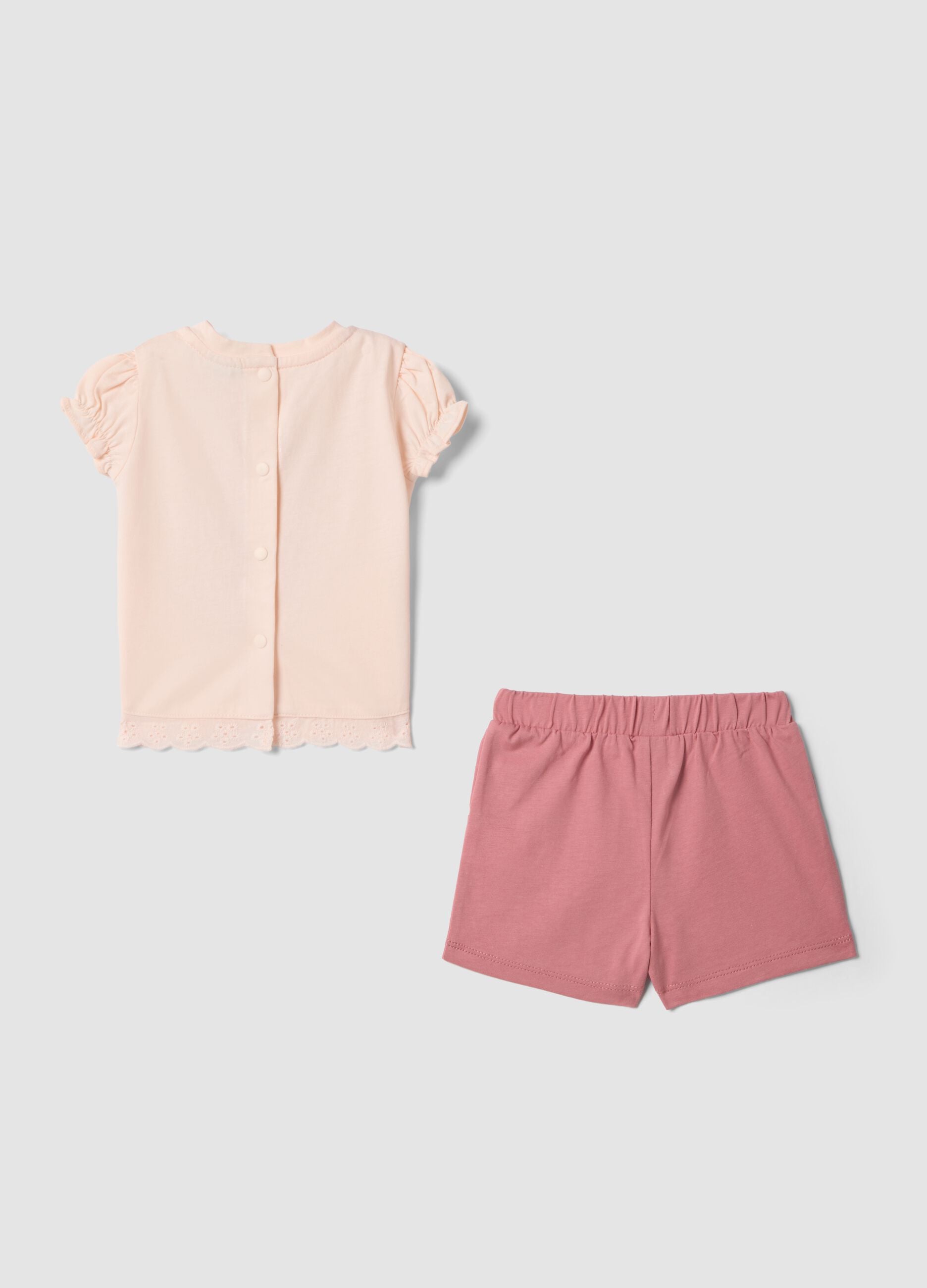 Set in puro cotone rosa da neonata con Minnie