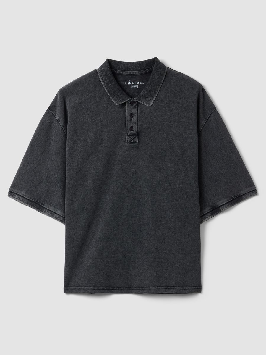 Black pure cotton regular fit short sleeve polo_4