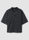 Polo a maniche corte in puro cotone nero regular fit_4