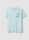 Light blue pure cotton jersey T-shirt with print, regular fit_4