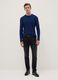 Blue long-sleeve T-shirt in pure cotton, regular fit_0