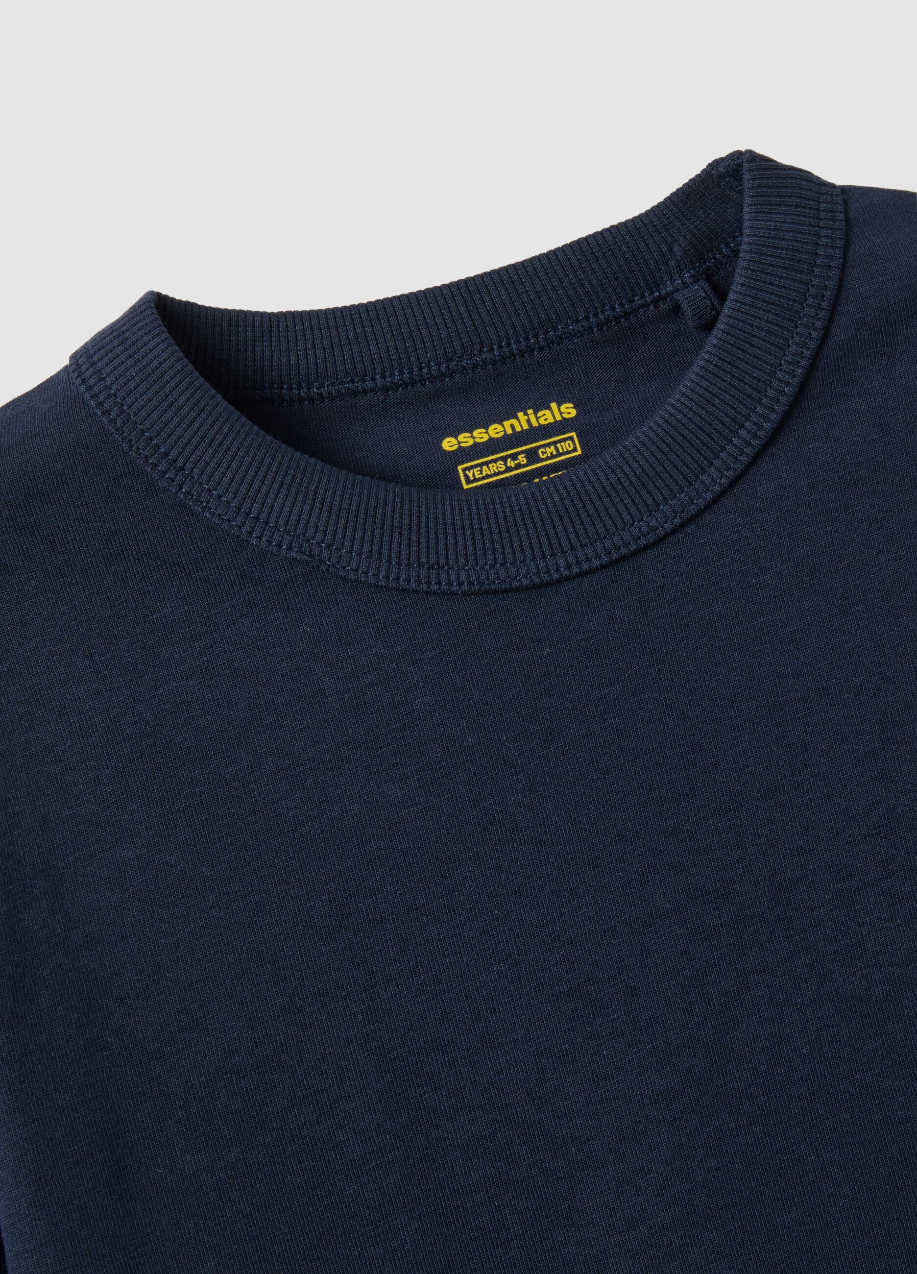 Children's blue crew neck T-shirt in pure cotton regular fit