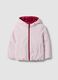 Ultralight reversible padded pink hooded jacket for girls_0