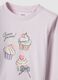 Girls' regular fit pink pure cotton T-shirt with print_2