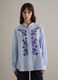 Striped multicolour regular fit pure cotton shirt with floral design_2