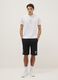 Black cotton blend regular fit sports shorts with Chicago Bulls logo_0