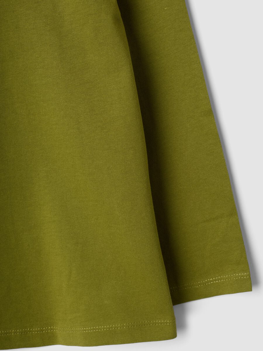 Green crew-neck T-shirt in pure organic cotton for boys, regular fit_3