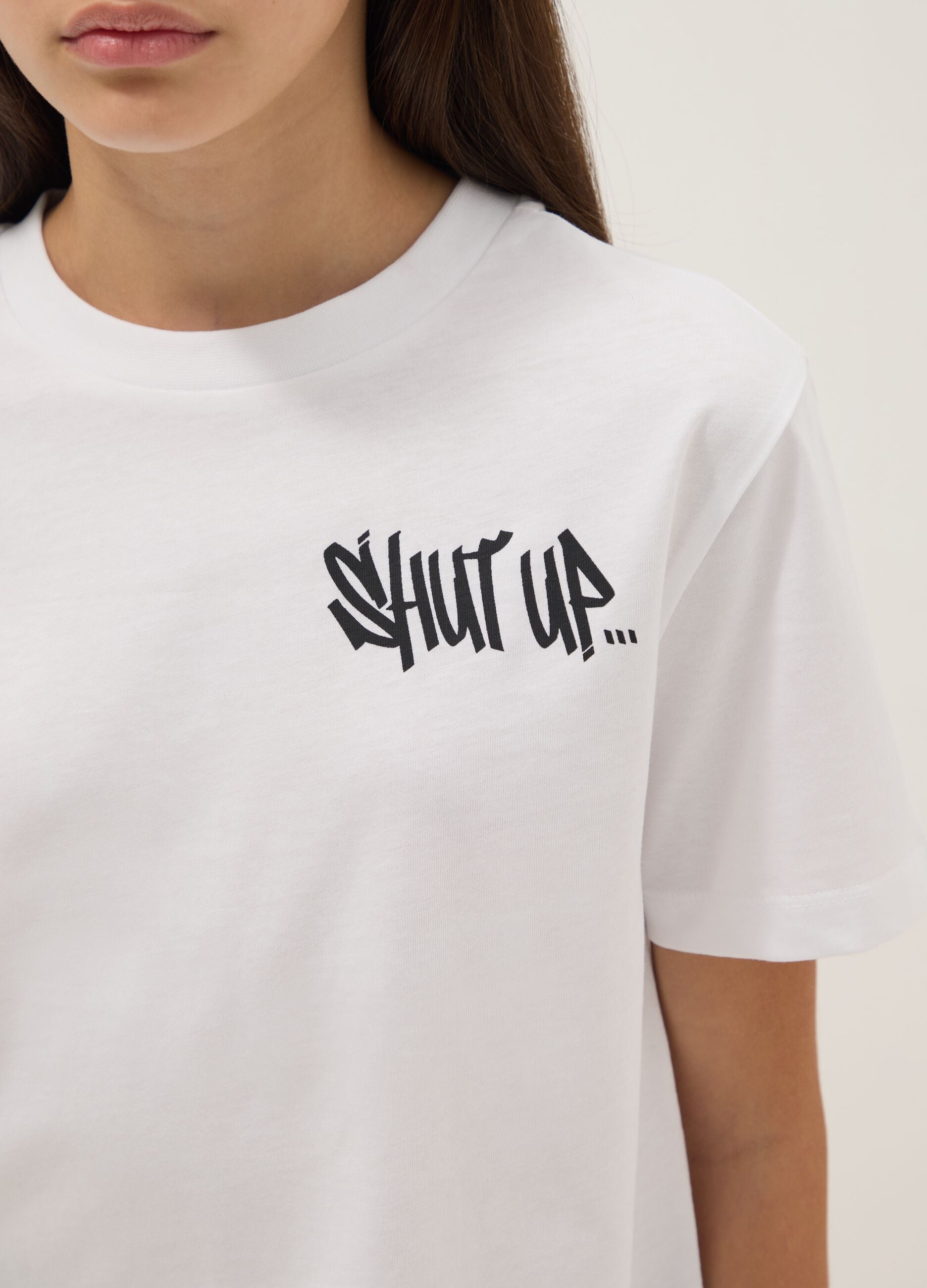 White short-sleeve pure cotton T-shirt