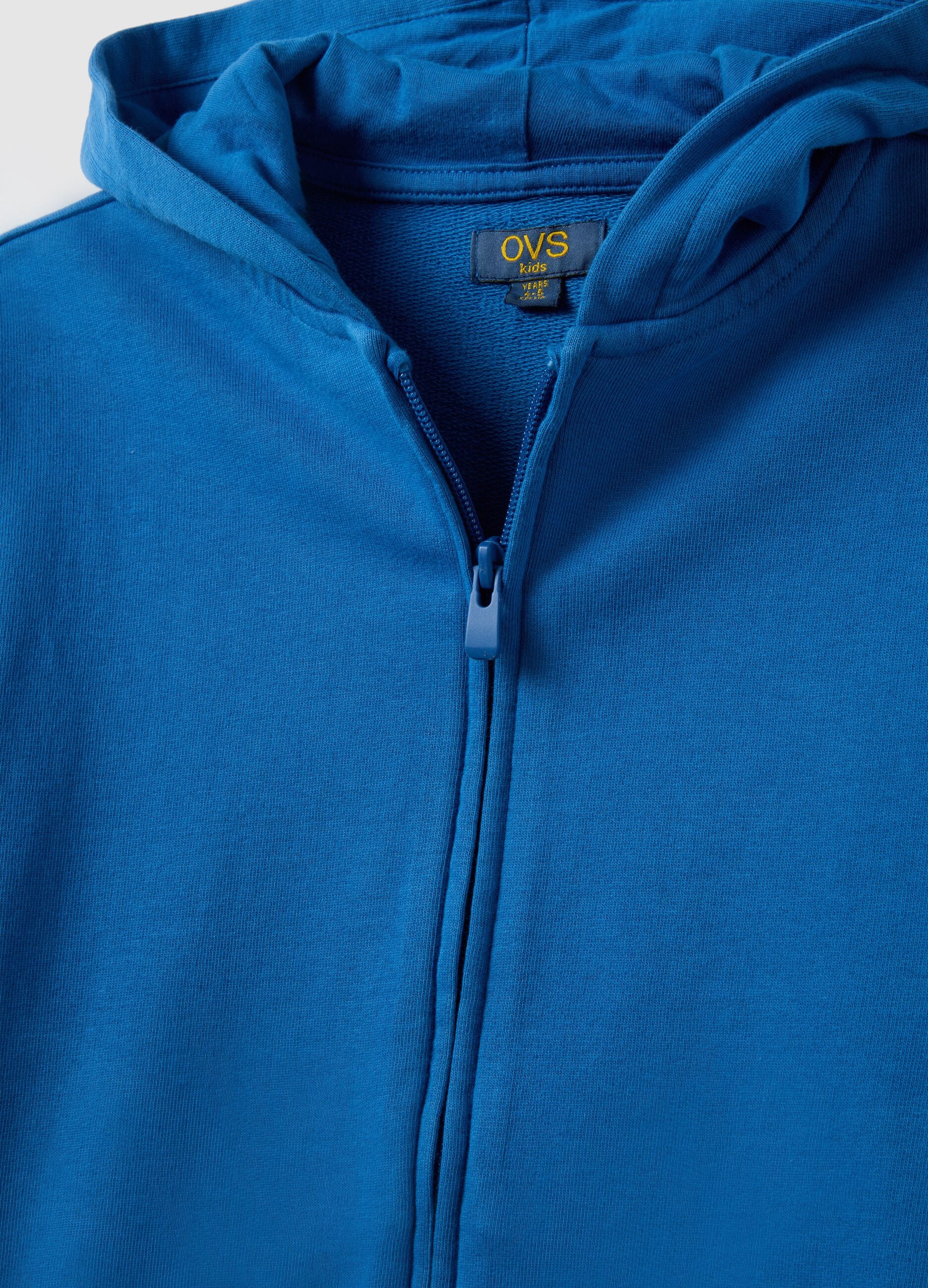Children's blue cotton hoodie regular fit