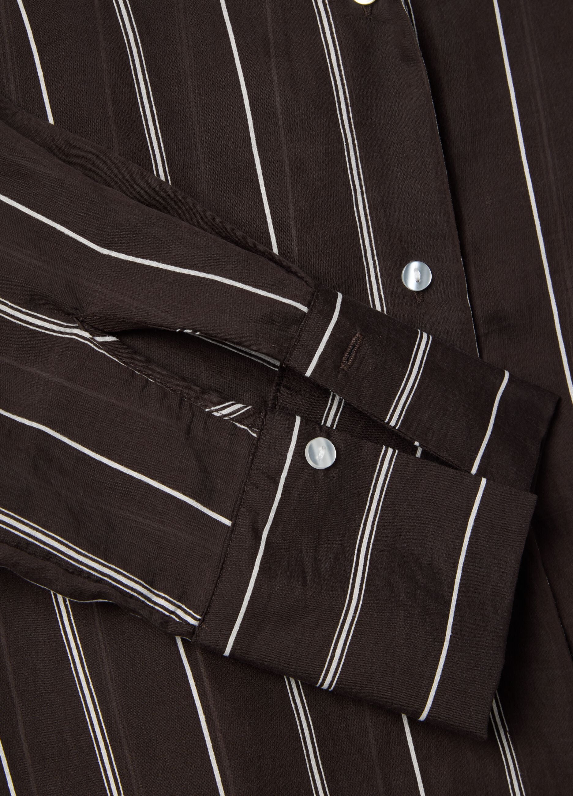 Multicolour striped lyocell blend shirt in regular fit