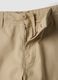 Beige pure cotton cargo shorts, regular fit_5