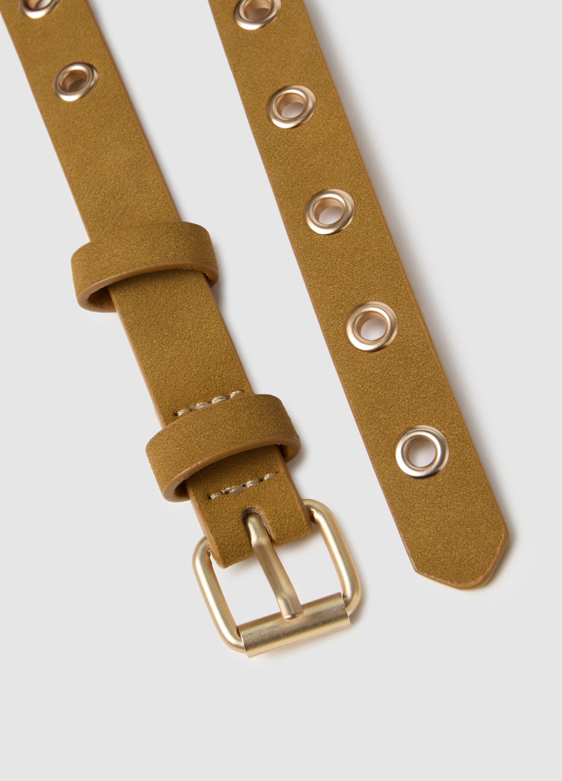 Brown belt with golden studs