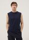 Blue crew-neck cotton vest in relaxed fit_0