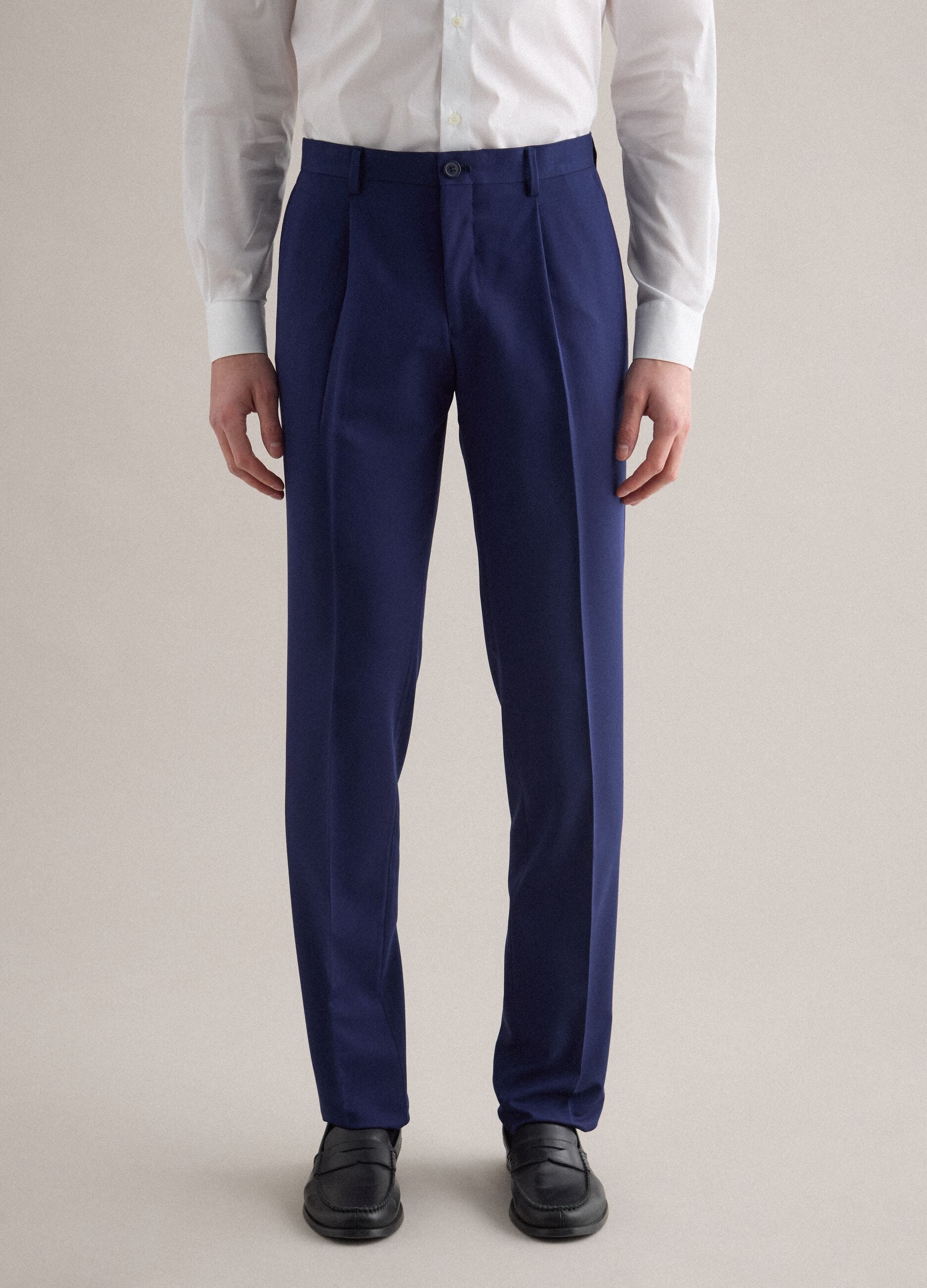 Slim Fit Blue Smart Trousers