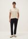 Beige short-sleeved pure cotton regular fit T-shirt_1