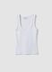 White fitted stretch-cotton tank top_4